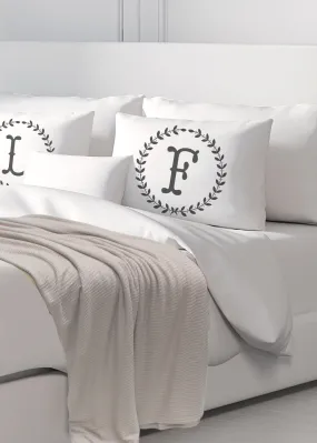 Initial "F" Luxury Bamboo Sateen Pillowcase