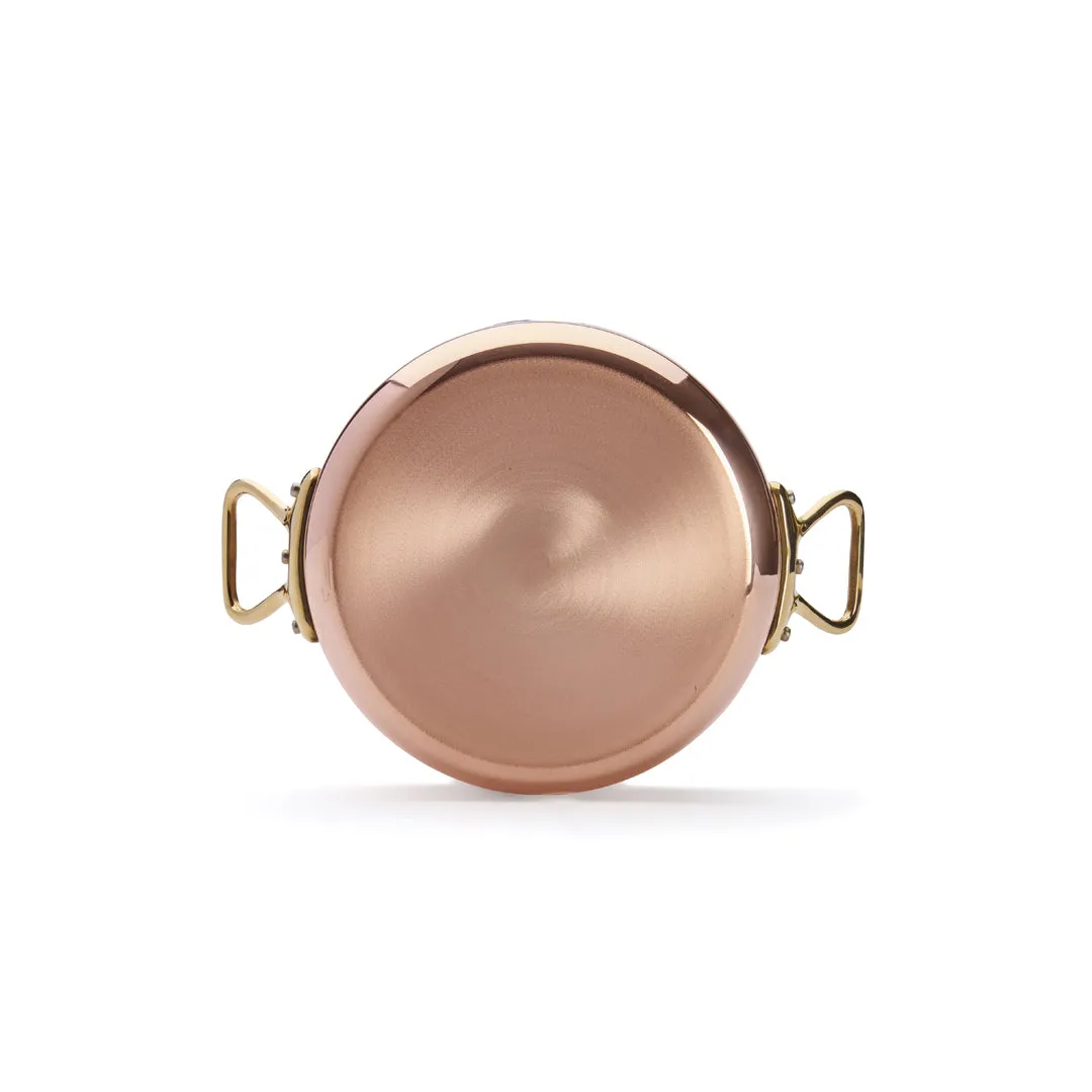 INOCUIVRE SERVICE Copper Round Sauté Pan with Brass Handles