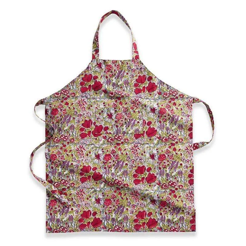 Jardin Apron Red & Grey