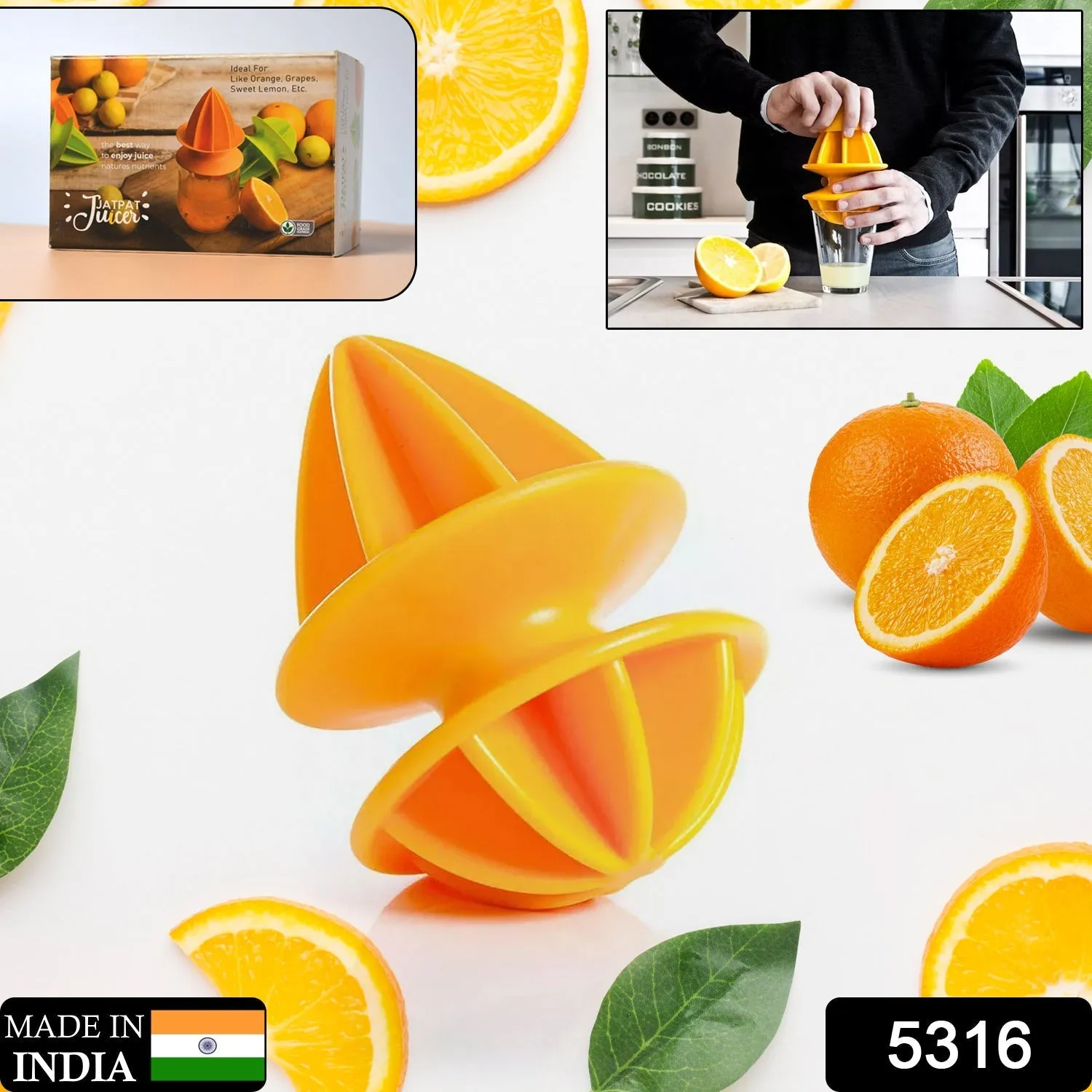 JatPat Juicer Citrus Hand Juicer High Quality Premium  Juicer For Home & Multi Use Juicer ( Plastic)