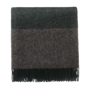 Karby Wool Blanket [Dark green/Grey melange]