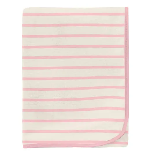 Kickee Pants Print Swaddling Blanket in Lotus Sweet Stripe