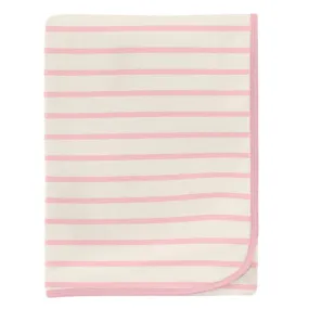 Kickee Pants Print Swaddling Blanket in Lotus Sweet Stripe