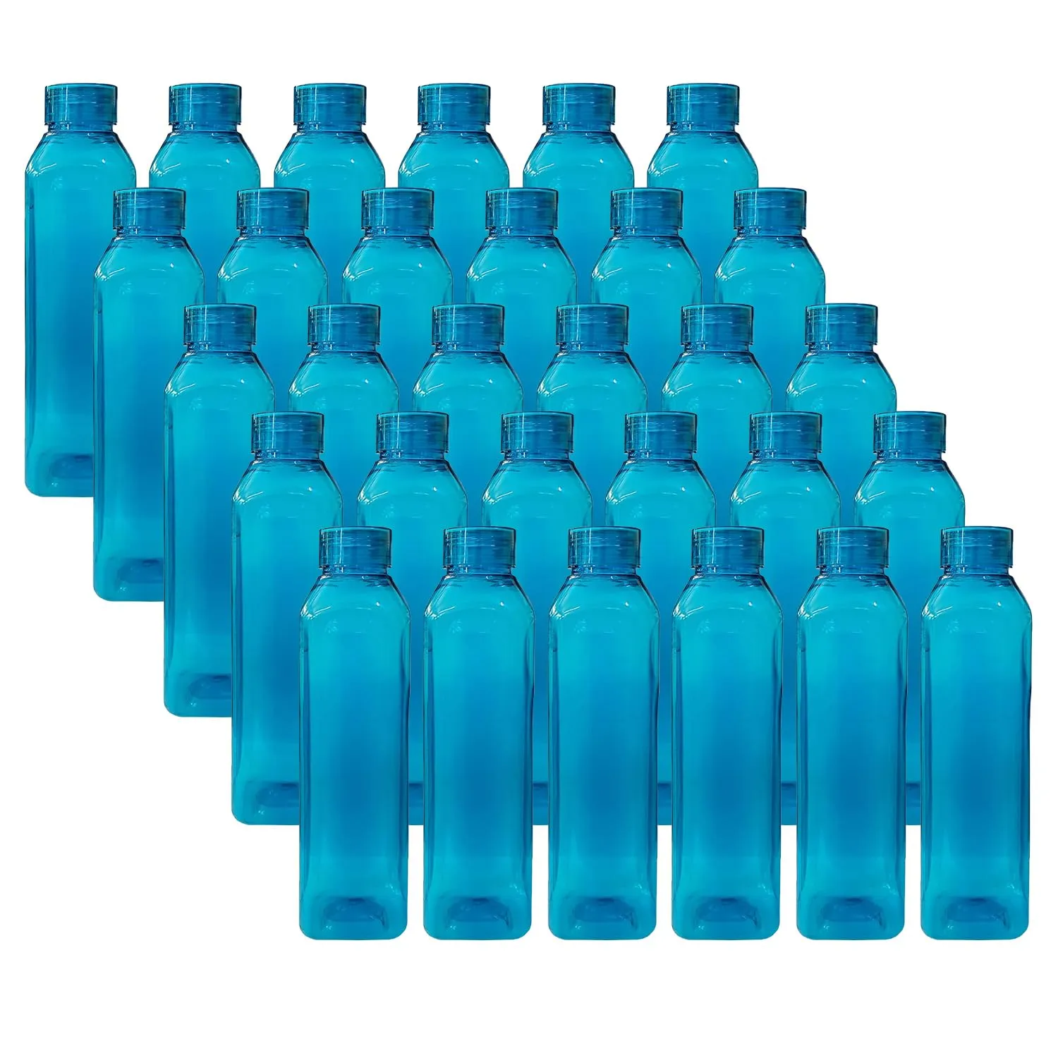 Kuber Industries BPA Free Plastic Water Bottles | Breakproof, Leakproof, Food Grade PET Bottles | Water Bottle for Kids & Adults | Plastic Bottle Set of 6 |Green (Pack of 5)