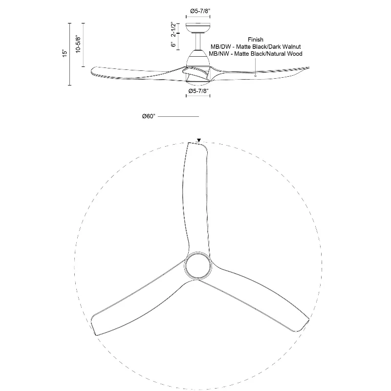 Kuzco CF77860 Baylor 60" Ceiling Fan