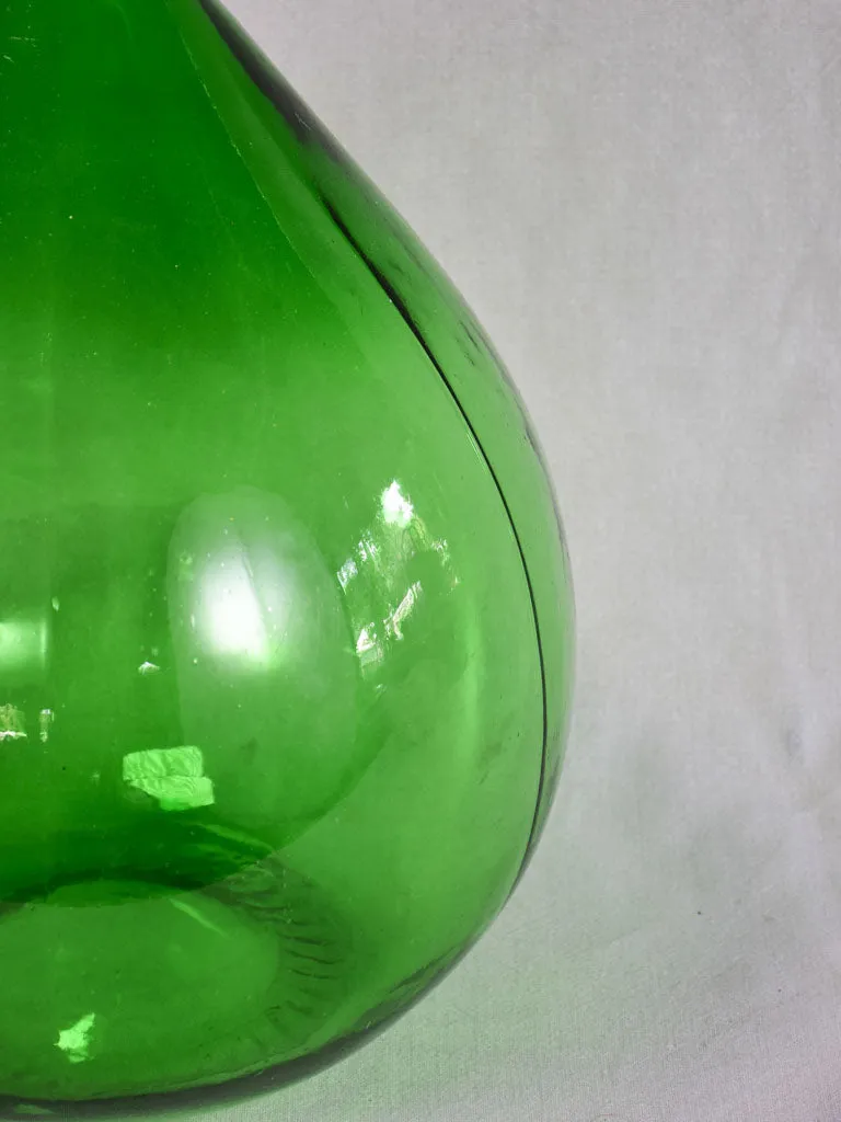 Large green Italian demijohn bottle - green 26"