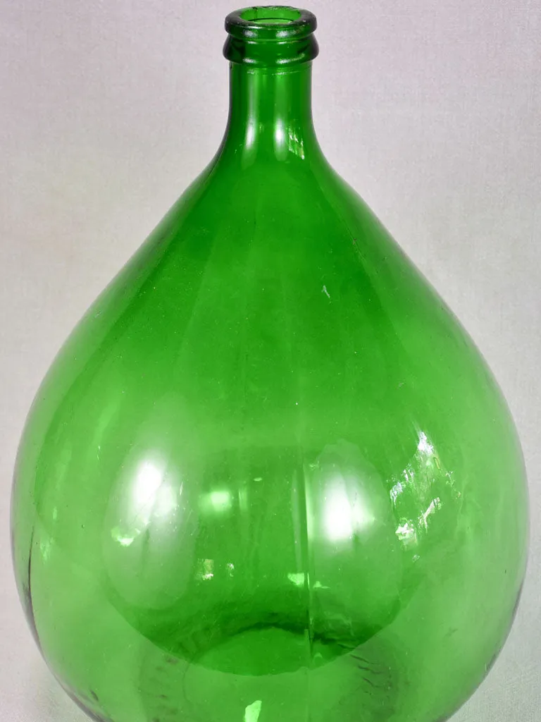 Large green Italian demijohn bottle - green 26"