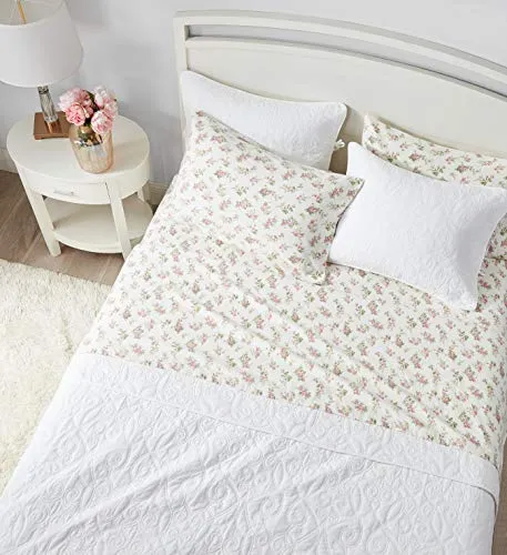 Laura Ashley Home - Queen Sheets, Cotton Flannel Bedding Set, Brushed for Extra Softness & Comfort (Audrey, Queen)