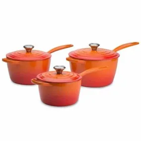 Le Creuset Signature Cast Iron 3-piece Saucepan Set Volcanic