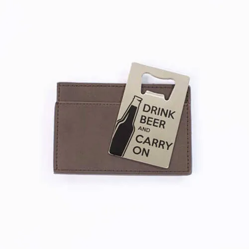 Leather Wallet with Bottle Opener