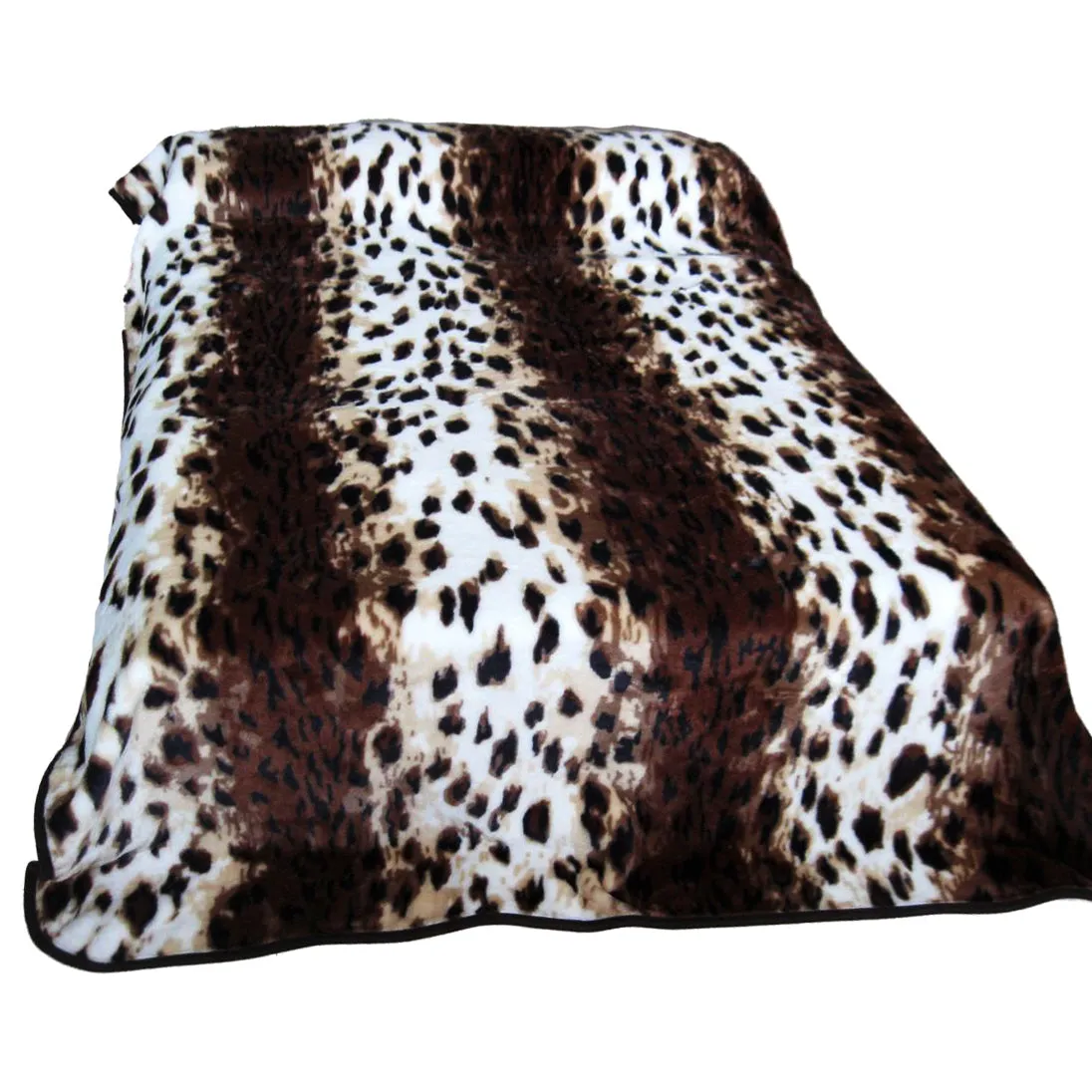 Leopard Print Plush Throw Blanket, Bedspread, 86" x 63"