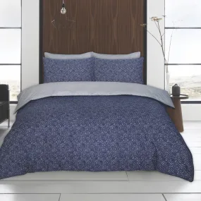 Lewis's Twin Pack Hadrian / Damond Duvet Set - Denim