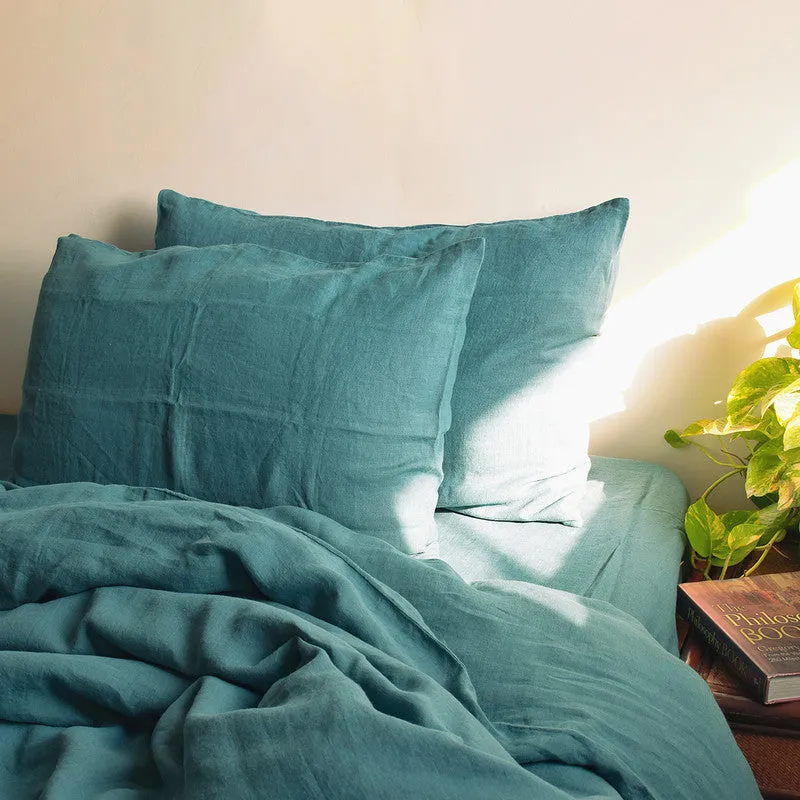 Linen Duvet Cover | Lagoon Blue