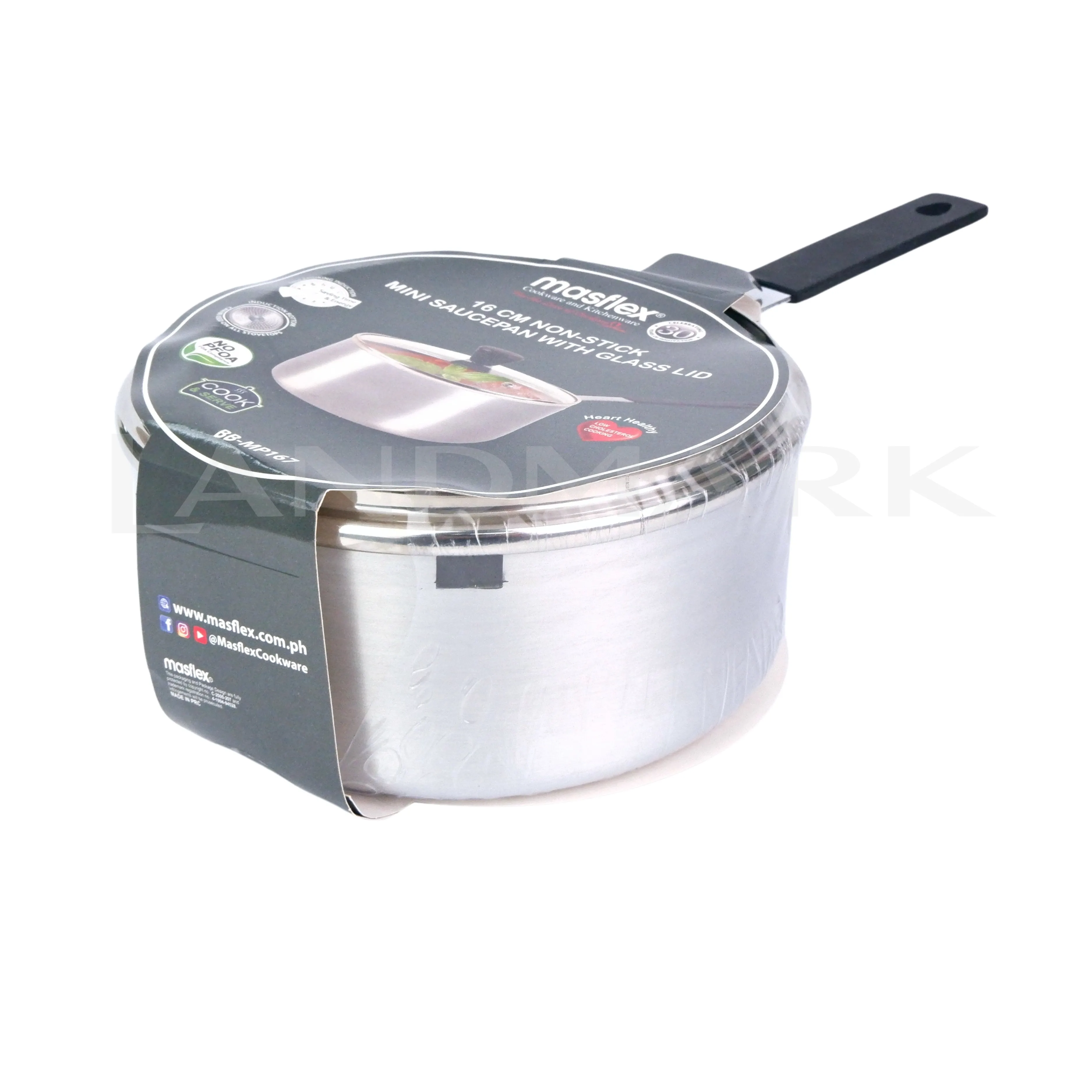 Masflex Non-stick Mini Sauce Pan 16cm with Glass Lid