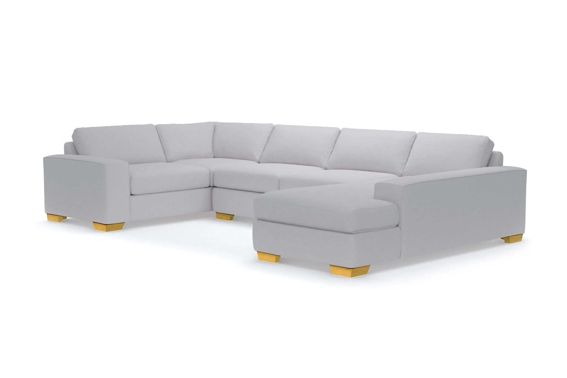 Melrose 3pc Sleeper Sectional :: Leg Finish: Natural / Configuration: RAF - Chaise on the Right / Sleeper Option: Memory Foam Mattress