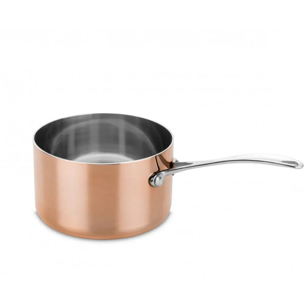 Mepra Toscana Copper casserole one handle with lid diam. 16 cm.