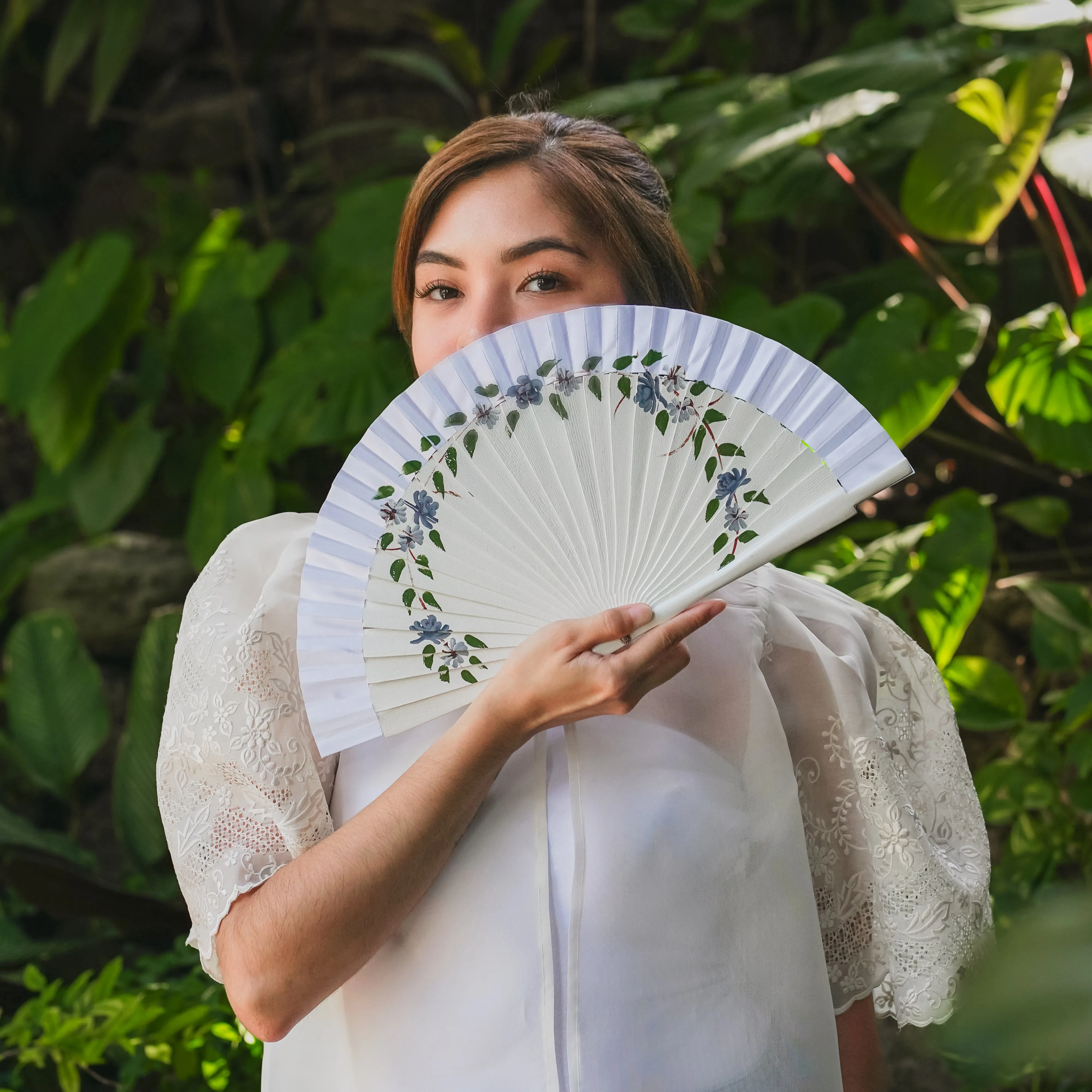 Metallic Hand Painted Fans