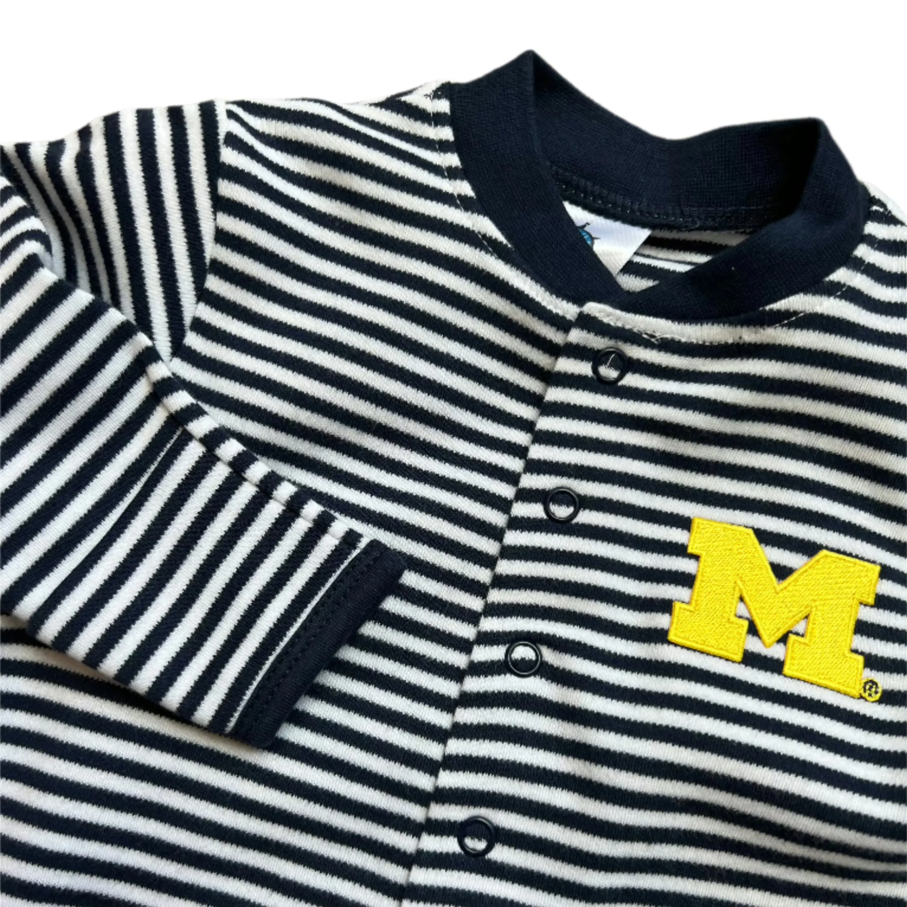 Michigan Navy White Stripe Footie