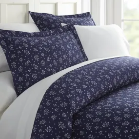 Midnight Blossoms Pattern 3-Piece Duvet Cover Set