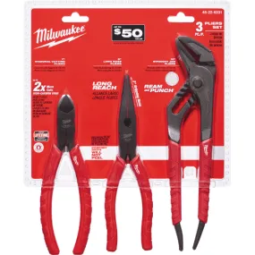 Milwaukee 48-22-6331 Comfort Grip Pliers Kit - 3 PC