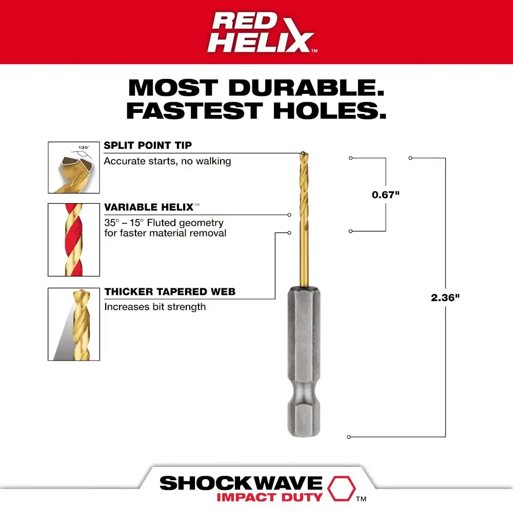 Milwaukee 5/64" SHOCKWAVE Titanium Drill Bit