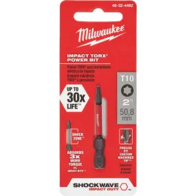 Milwaukee Shockwave T10 TORX 2 In. Power Impact Screwdriver Bit