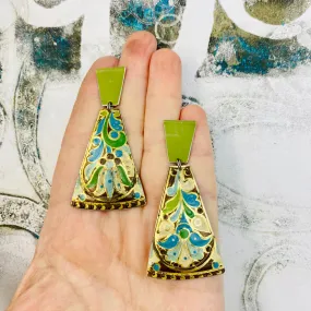 Morris Fans Recycled Tin Post Earrings