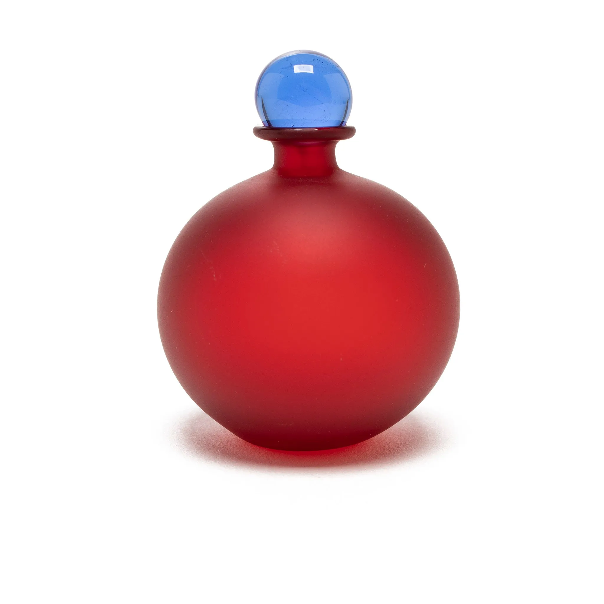 Murano Glass Perfume Bottle Micro Round Style in Red