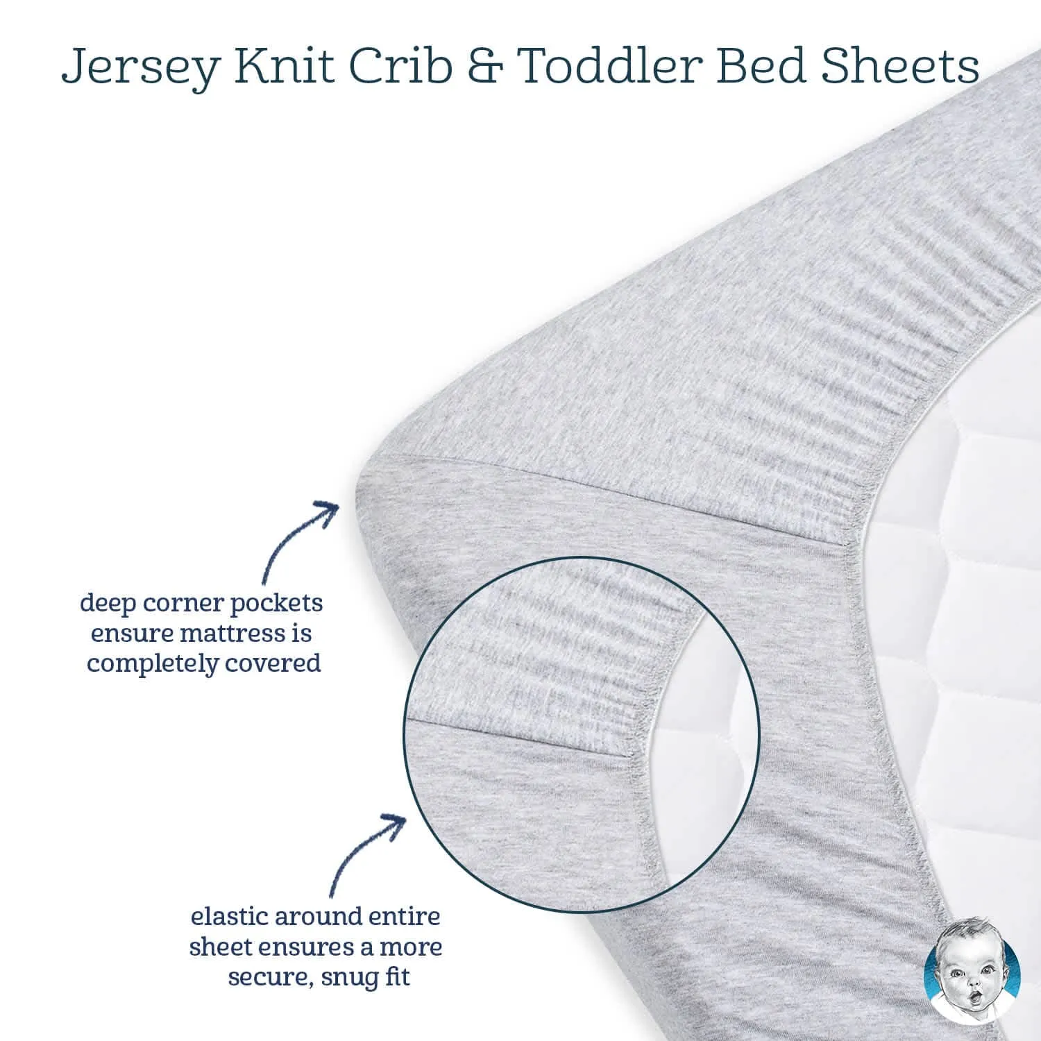 Neutral White Fitted Crib Sheet