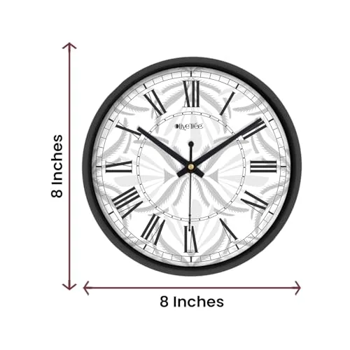 Olive Tree 8-Inch Plastic Analog Wall Clock/Table Clock - Modern Dial Latest Stylish Table Clock (Black Frame, Quartz Movement)-1009