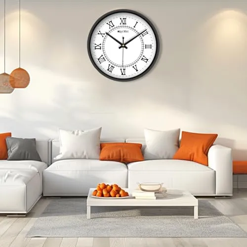 Olive Tree 8-Inch Plastic Analog Wall Clock/Table Clock - Modern Dial Latest Stylish Table Clock (Black Frame, Quartz Movement)-1019