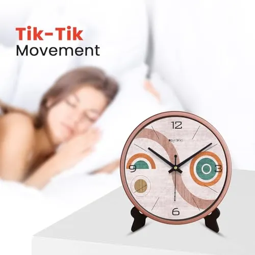 Olive Tree 8-Inch Plastic Analog Wall Clock/Table Clock - Modern Dial Latest Stylish Table Clock (Copper Frame, Quartz Movement)-1062