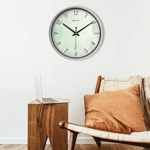 Olive Tree 8-Inch Plastic Analog Wall Clock/Table Clock - Modern Dial Latest Stylish Table Clock (Silver Frame, Quartz Movement)-1048