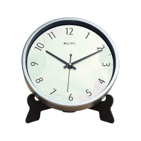 Olive Tree 8-Inch Plastic Analog Wall Clock/Table Clock - Modern Dial Latest Stylish Table Clock (Silver Frame, Quartz Movement)-1048