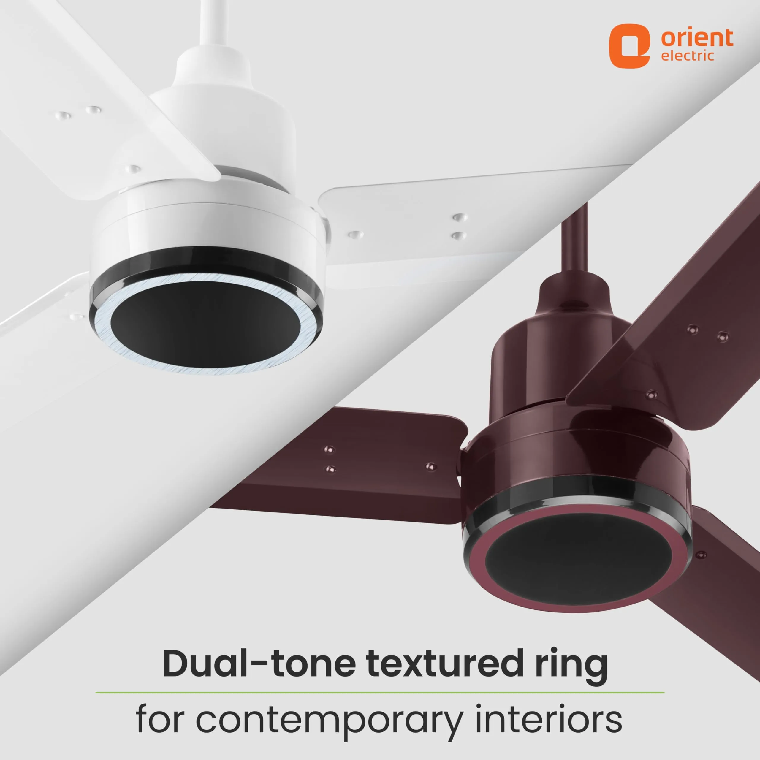 Orient Electric Newly Launched Zeno 1200mm BLDC Motor 5 Star Rated Ceiling Fan with Remote | 3 Years Warranty by Orient | Decorative Ceiling Fan for Home with Textured Rings & Powerful Airflow (White)