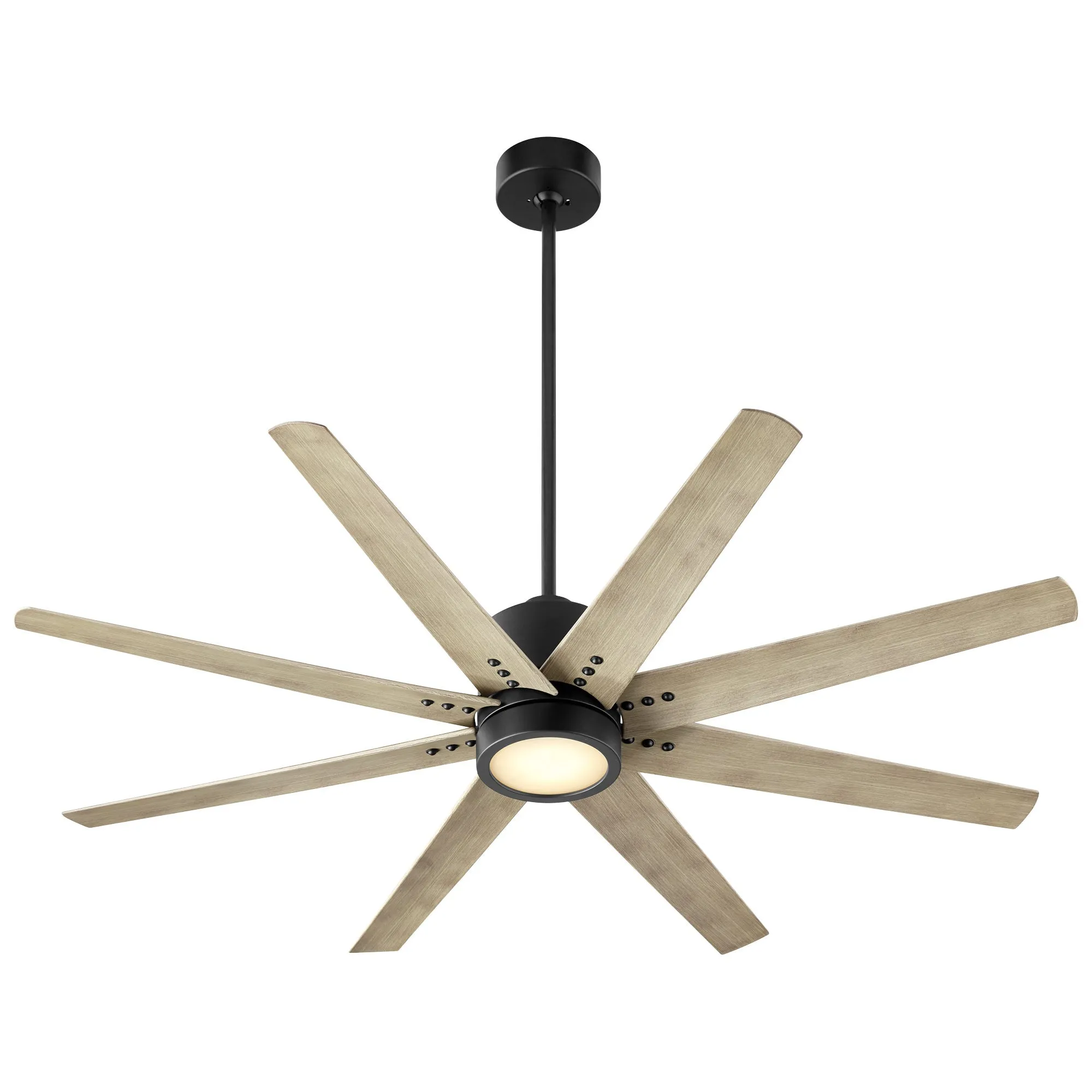 Oxygen FLEET 3-112-40 Ceiling Fan with Remote 56 Inch Eight Blade Fan - Aged Brass, Black