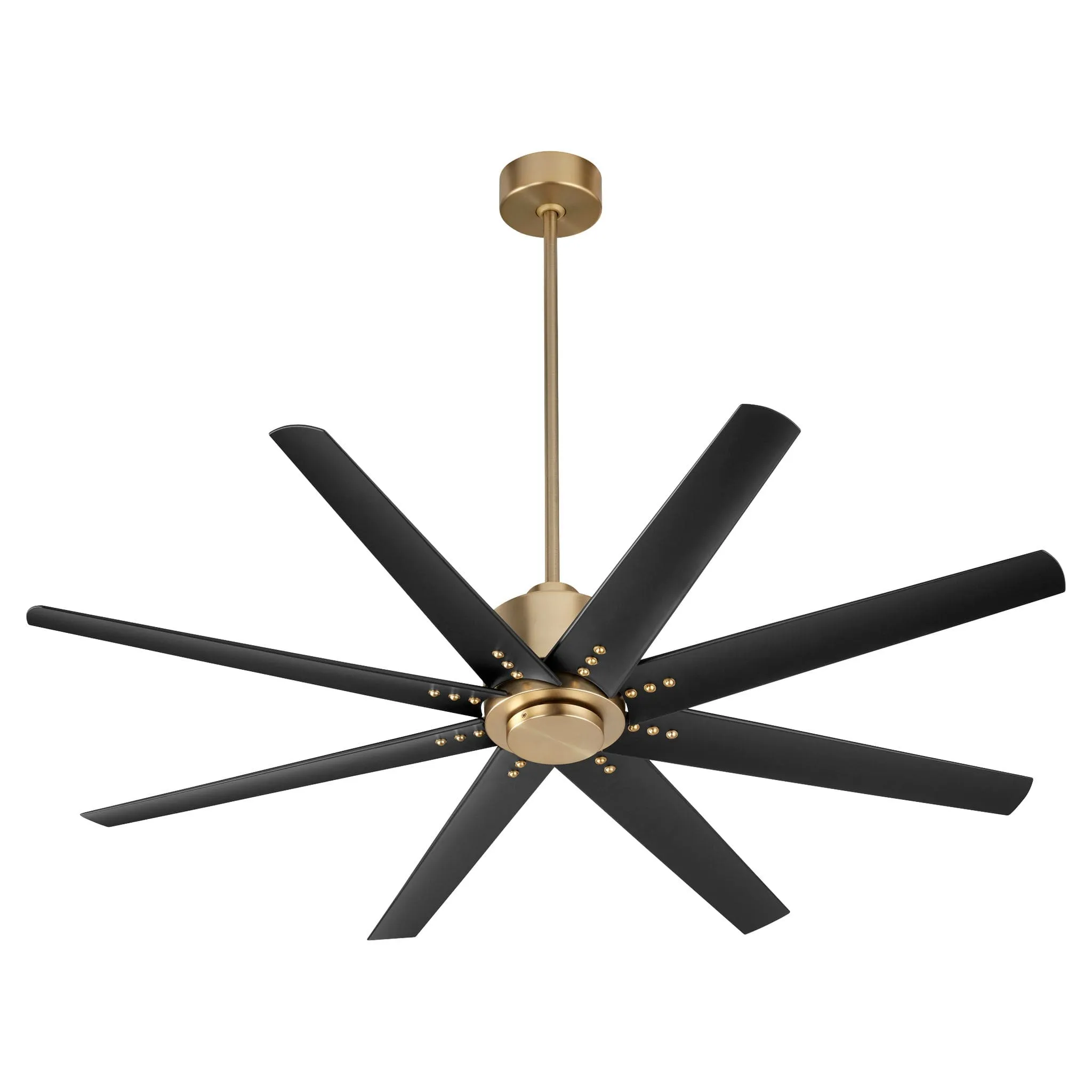 Oxygen FLEET 3-112-40 Ceiling Fan with Remote 56 Inch Eight Blade Fan - Aged Brass, Black