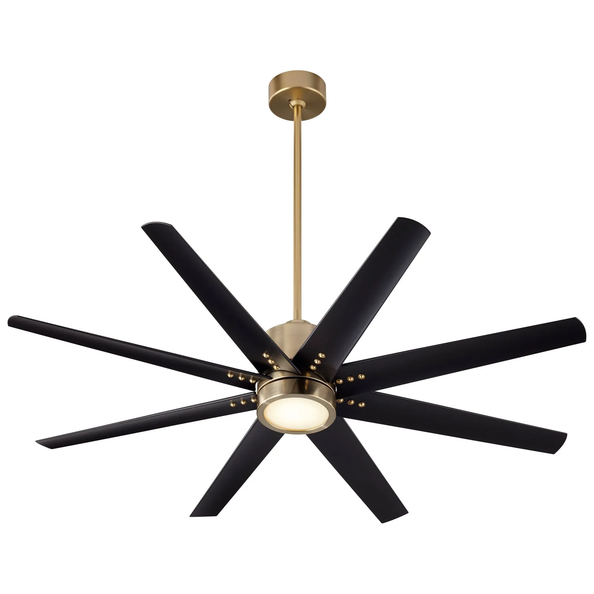 Oxygen FLEET 3-112-40 Ceiling Fan with Remote 56 Inch Eight Blade Fan - Aged Brass, Black