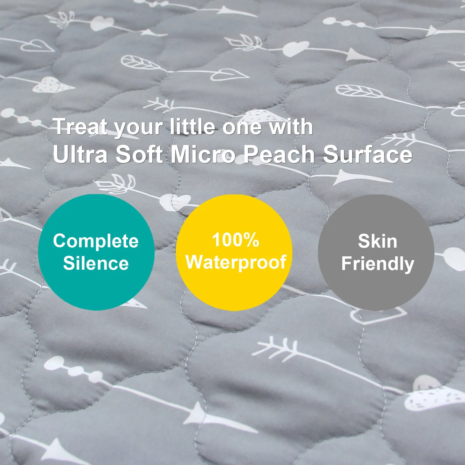 Pack N Play Mattress Pad Cover/ Protector - Ultra Soft Microfiber, Waterproof, White (for Standard Playpen/ Mini Crib)