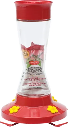 Perky-Pet 210PB Bird Feeder, Pinch Waist, 16 oz, 4-Port/Perch, Hardened Glass/Plastic, Red, 7.1 in H :EA: QUANTITY: 1