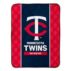 Personalized Minnesota Twins Icon Baby Pixel Fleece Blanket