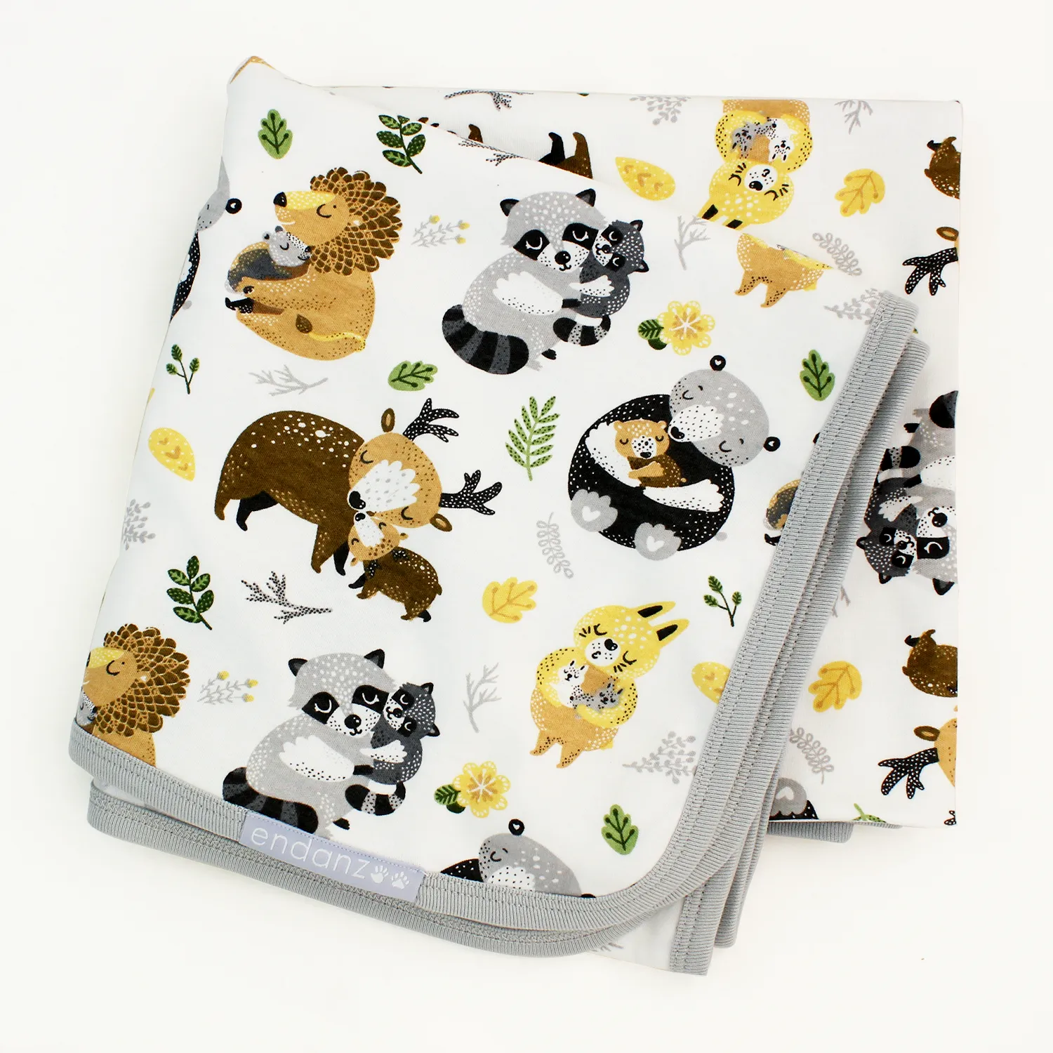 [Personalized] Newborn Baby Organic Swaddle Blanket - Safari Hugs