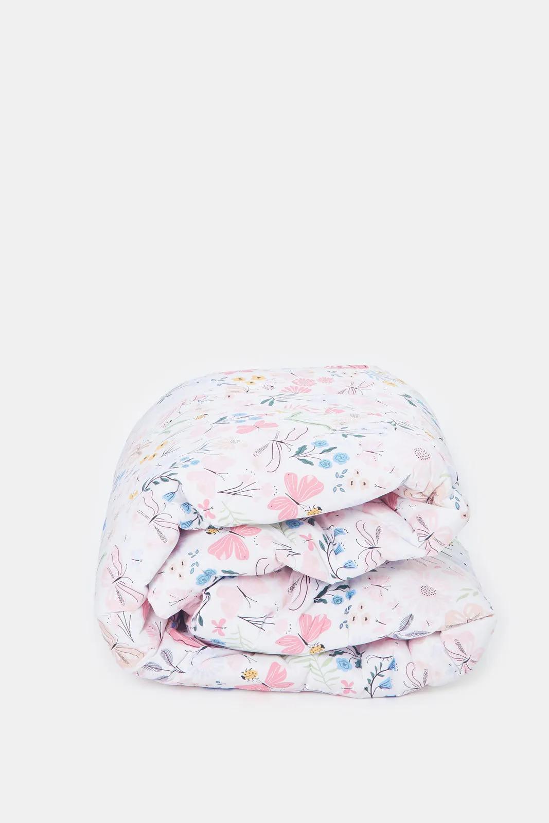 Pink Floral Printed Kids Comforter (Single Size)