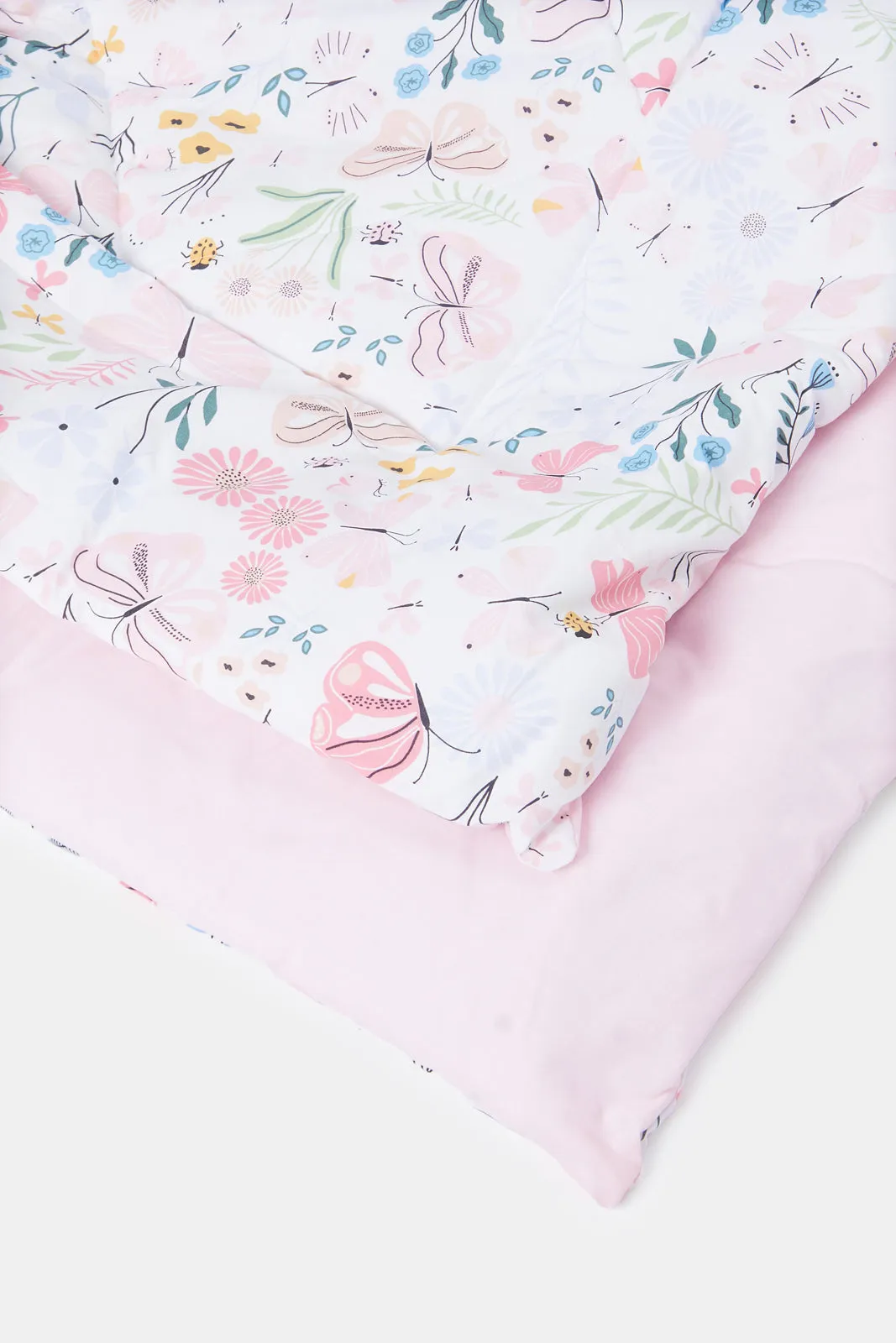 Pink Floral Printed Kids Comforter (Single Size)