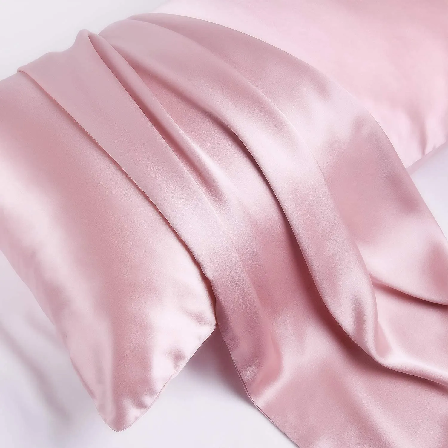 Pink Silk Pillowcase - NZ Standard Size - Envelope Closure