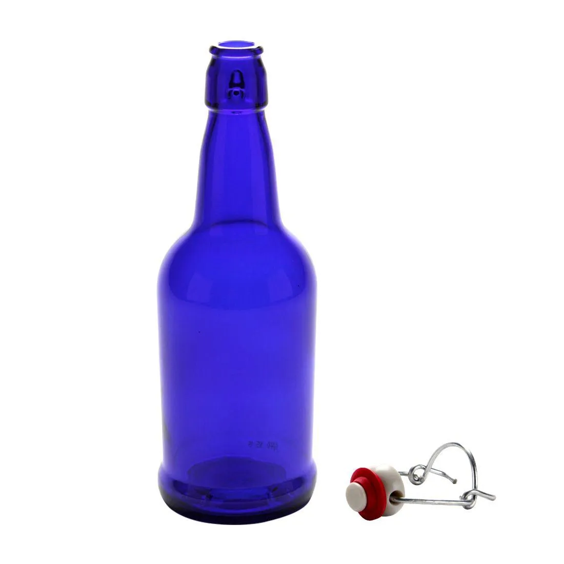 Pint /16oz/ 475ml Cobalt Blue Flip Top Grolsch Style Beer Fermenting Bottle