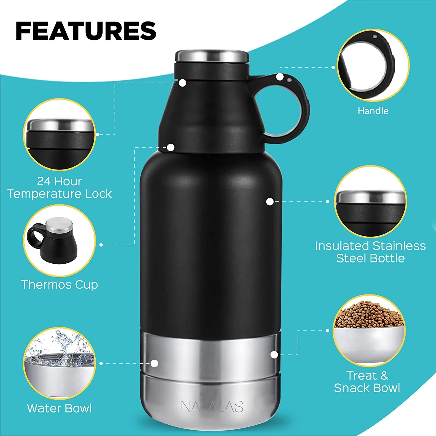 Portable Dog Water Bottle (Black)