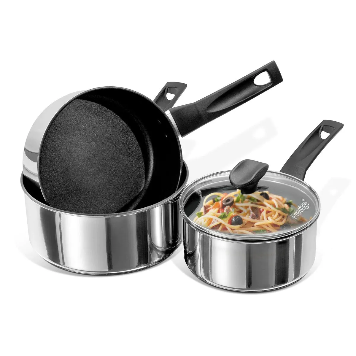 Prestige 9 X Tougher Stainless Steel 3 Piece Saucepan Set