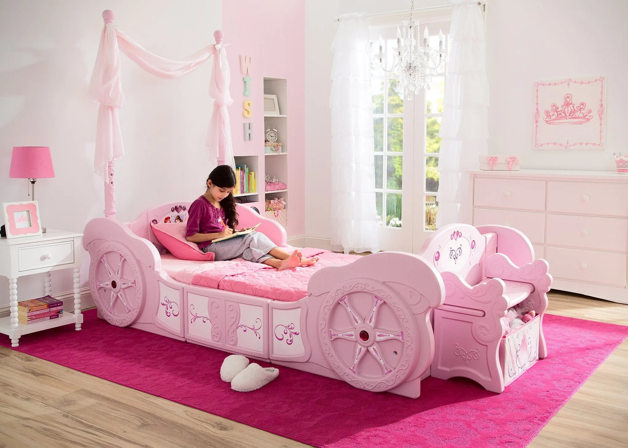 Princess Carriage Convertible Toddler-to-Twin Bed