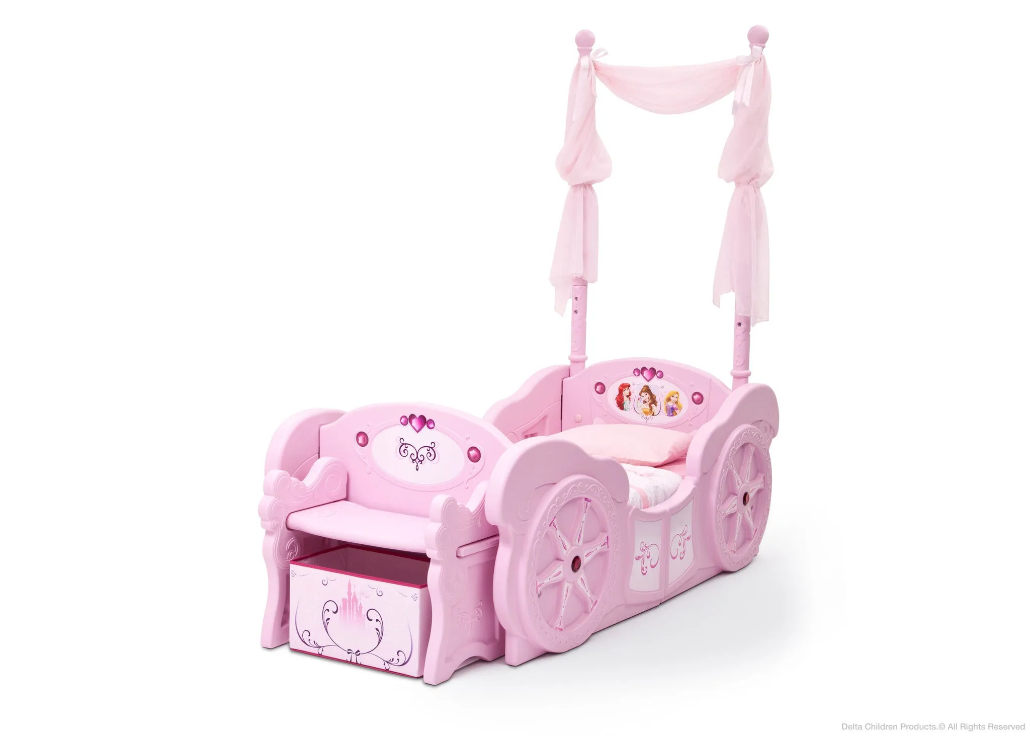 Princess Carriage Convertible Toddler-to-Twin Bed